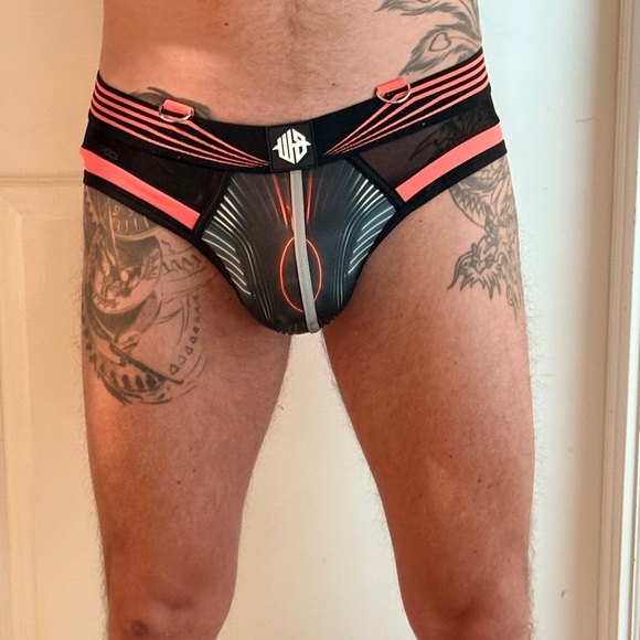 Breedwell Other - Breedwell Neon Orange and Black Men's Briefs